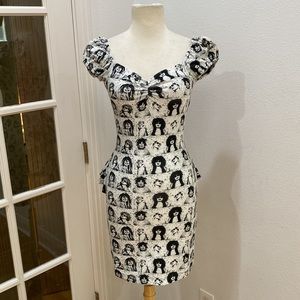 Vintage 🖤🤍 Y2K Betsey Johnson Photobooth Face Dress, NWT, Size Small